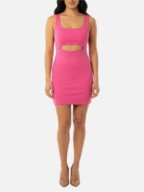 PrettyLittleThing Pink Cut-Out Dress